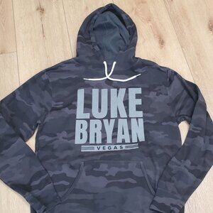 LUKE BRYAN Hoodie Sweatshirt Black Camo Womens Size L Vegas NWOT Concert Country